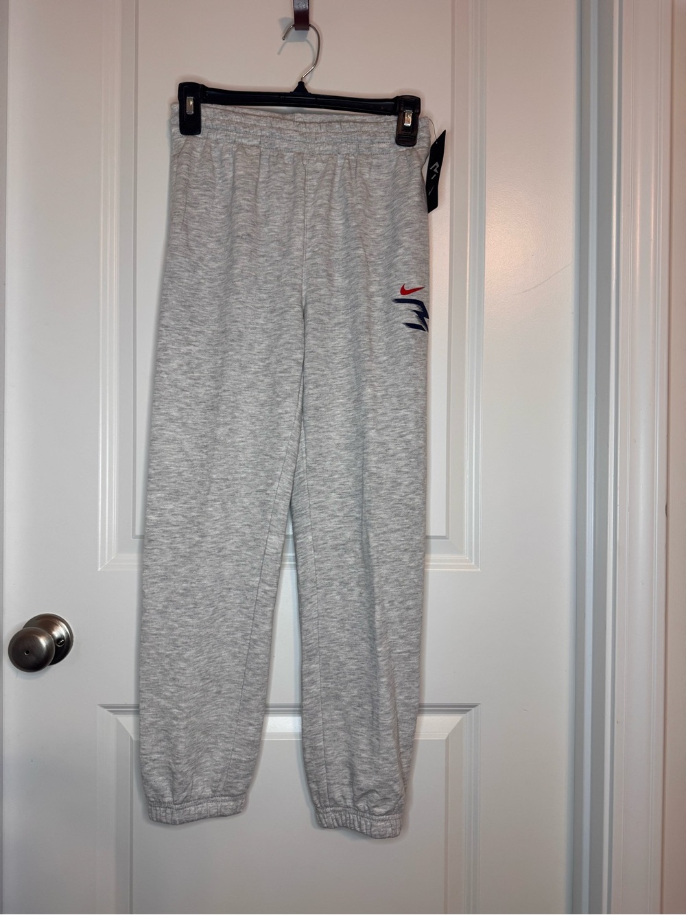 Nike Light Gray Boys' Athletic Joggers with Logo